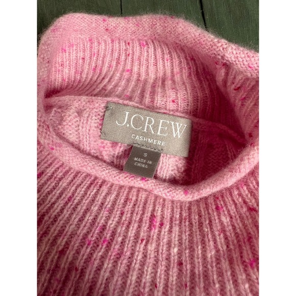 Woman's J.Crew Cable Knit Cashmere Pink Sweater Small - Picture 4 of 4